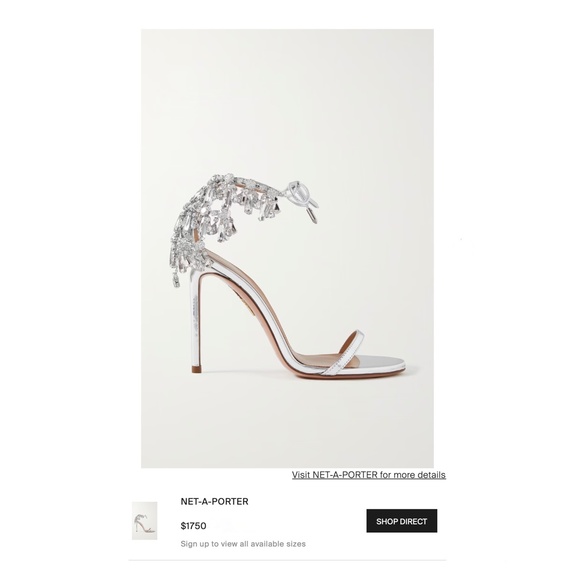 Aquazzura Silver Moonwalk Stiletto Sandals Heels / Current Season EU40/U… - Picture 7 of 16